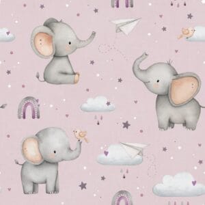 Elephants on pink