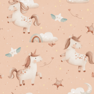 Unicorns on Peach Grafica Esclusiva