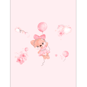 PANNELLO ASCIUGAMANI TEDDY PINK ROSA COTONE