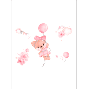 PANNELLO ASCIUGAMANI TEDDY PINK COTONE