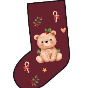 PREORDINE PANNELLO CALZA TEDDY CHRISTMAS 2 Bordeaux (Grafica Esclusiva)