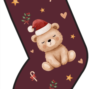 PREORDINE PANNELLO CALZA TEDDY CHRISTMAS BORDEAUX (Grafica Esclusiva)